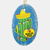 De Mexicaanse kerstversiering van de sparkle cactu Keramisch Ornament (Links)