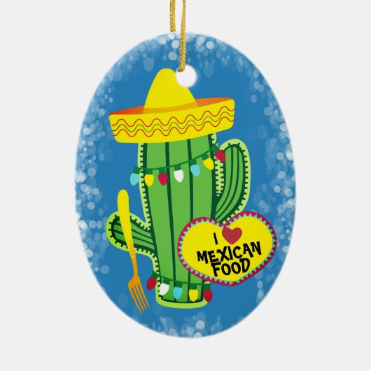 De Mexicaanse kerstversiering van de sparkle cactu Keramisch Ornament (Achterkant)