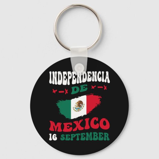 De Mexicaanse Onafhankelijkheidsdag Sleutelhanger (Voorkant)
