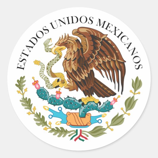 De Mexicaanse regering verzegelen Ronde Sticker (Voorkant)