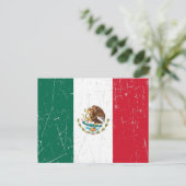 De Mexicaanse vlag is gesneden en gekraakt Briefkaart (Staand voorkant)