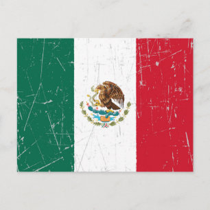 De Mexicaanse vlag is gesneden en gekraakt Briefkaart