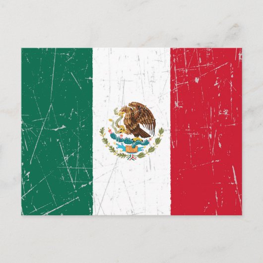 De Mexicaanse vlag is gesneden en gekraakt Briefkaart (Voorkant)