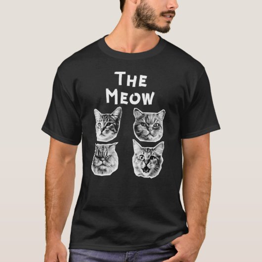 De Miauw Cat Retro T-shirt (Voorkant)