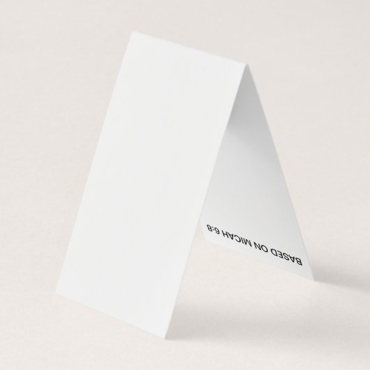 DE MICAH-ZEGEL VISITEKAARTJE (Achterkant)