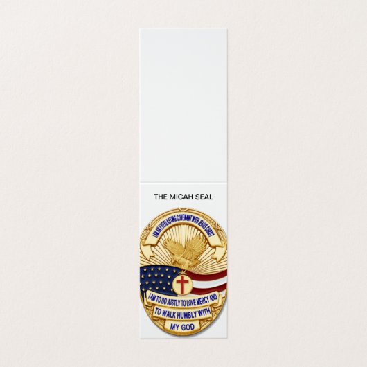 DE MICAH-ZEGEL VISITEKAARTJE (Buitenkant ongevouwen)