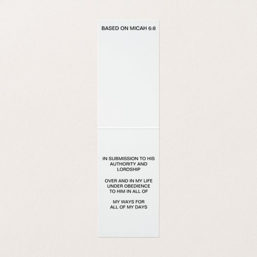 DE MICAH-ZEGEL VISITEKAARTJE (Binnenkant ongevouwen)