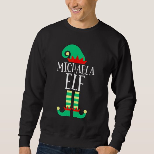 De Michaela Elf Familie Bijpassende Kerst Pyjama's Trui (Voorkant)