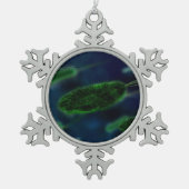De Microben van bacteriën Tin Sneeuwvlok Ornament (Voorkant)
