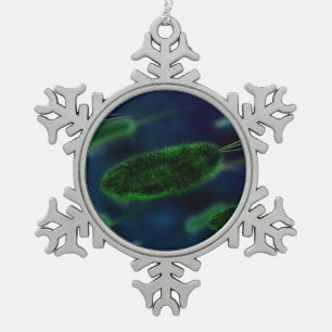 De Microben van bacteriën Tin Sneeuwvlok Ornament