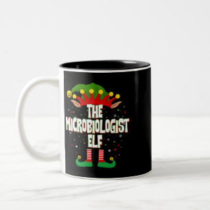 De microbioloog Elf Christmas Tweekleurige Koffiemok