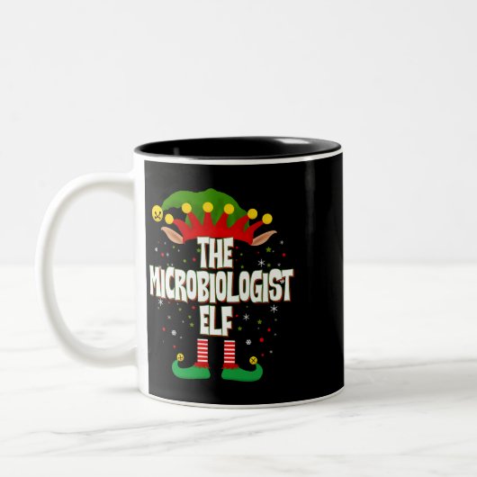 De microbioloog Elf Christmas Tweekleurige Koffiemok (Links)