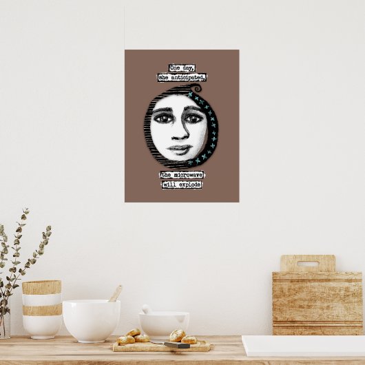 De microgolf zal Poster muur kunst exploderen (Keuken)