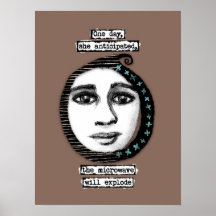 De microgolf zal Poster muur kunst exploderen