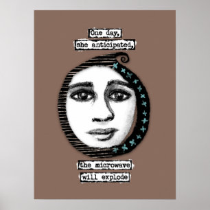 De microgolf zal Poster muur kunst exploderen