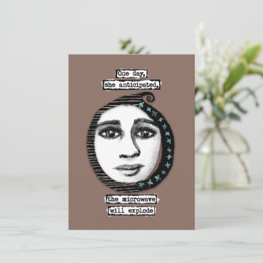De microgolf zal Wenskaarten exploderen Kaart (Staand voorkant)