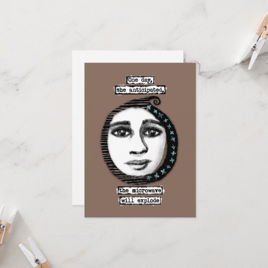 De microgolf zal Wenskaarten exploderen Kaart (Voorkant / Achterkant in situ)