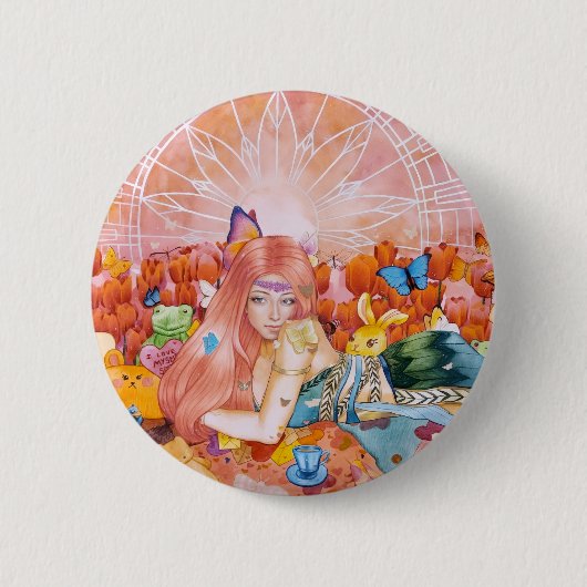 De Middag Ronde Button 5,7 Cm (Voorkant)