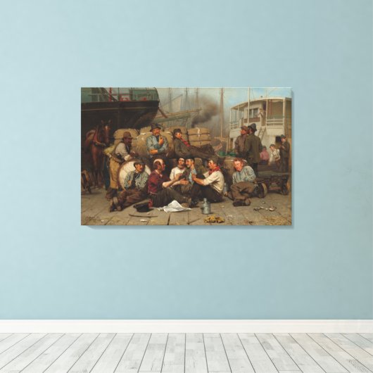 De middag van de Dokwerkers Canvas Afdruk (Insitu (Houten vloer))