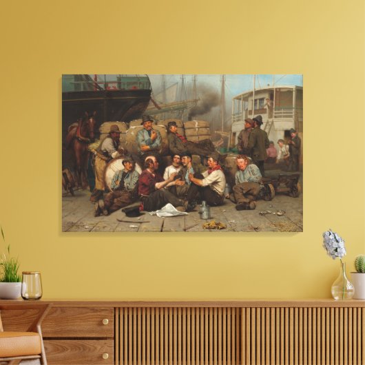 De middag van de Dokwerkers Canvas Afdruk (Insitu (Woonkamer))