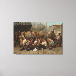 De middag van de Dokwerkers Canvas Afdruk