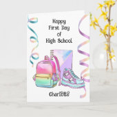 De middelbare school beginnen met de naam kaart (Gele Bloem)