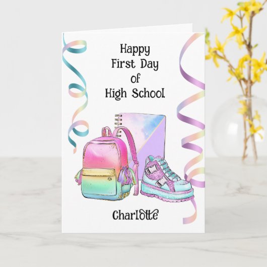 De middelbare school beginnen met de naam kaart (Gele Bloem)