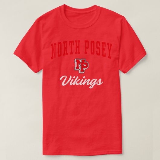 De middelbare school van North Posey Vikings T-shirt (Design voorkant)