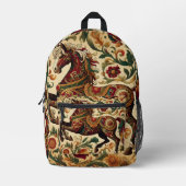 De middeleeuwse betoverde ros in bloei bedrukte rugzak (Voorkant)