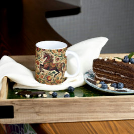 De middeleeuwse betoverde ros in bloei koffiemok