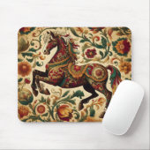 De middeleeuwse betoverde ros in bloei muismat (Met muis)