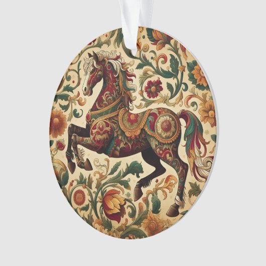 De middeleeuwse betoverde ros in bloei ornament (voorkant)