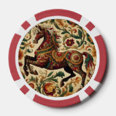 De middeleeuwse betoverde ros in bloei poker chips (Achterkant)