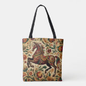 De middeleeuwse betoverde ros in bloei tote bag (Achterkant)