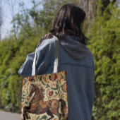 De middeleeuwse betoverde ros in bloei tote bag