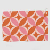 De middeleeuwse Cirkel Starst barst roze en oranje Golfhanddoek (Horizontaal)