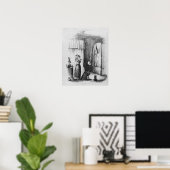 De middeleeuwse dame in de dubbelBeddenkamer Poster (Thuiskantoor)
