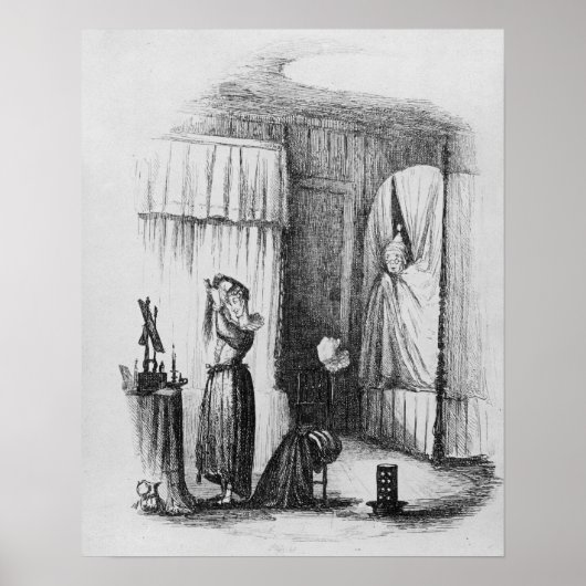 De middeleeuwse dame in de dubbelBeddenkamer Poster (Voorkant)