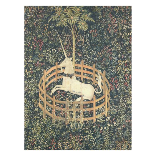 De middeleeuwse eenhoorn in gevangenschap tafelkleed (Voorkant)