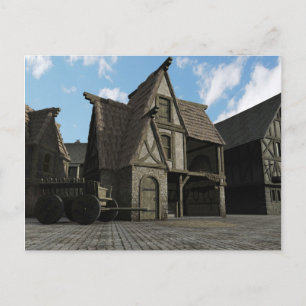 De middeleeuwse Scène van de Straat - 3 Briefkaart