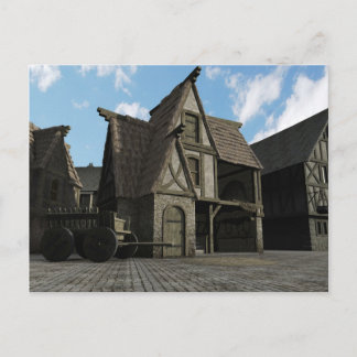 De middeleeuwse Scène van de Straat - 3 Briefkaart