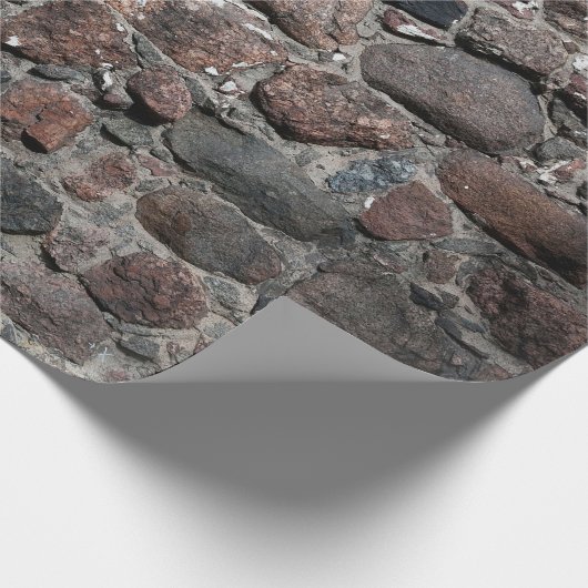 De middeleeuwse textuur van de steenmuur ondergron cadeaupapier (Hoek)