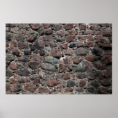 De middeleeuwse textuur van de steenmuur ondergron poster (Voorkant)