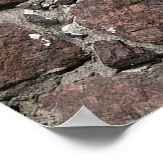 De middeleeuwse textuur van de steenmuur ondergron poster (Hoek)