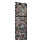 De middeleeuwse textuur van de steenmuur ondergron thermosbeker (Geroteerd rechts)