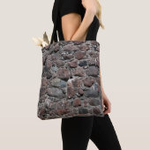 De middeleeuwse textuur van de steenmuur ondergron tote bag (Dichtbij)