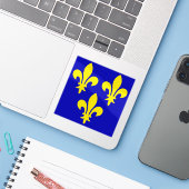 De middeleeuwse vlag van Frankrijk Sticker (Laptop met iPhone)