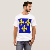 De middeleeuwse vlag van Frankrijk T-shirt (Voorkant volledig)