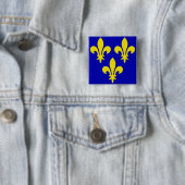 De middeleeuwse vlag van Frankrijk Vierkante Button 5,1 Cm (In situ)