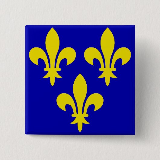 De middeleeuwse vlag van Frankrijk Vierkante Button 5,1 Cm (Voorkant)